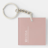 Custom monogram, modern blush roze sleutelhanger (Voorkant)
