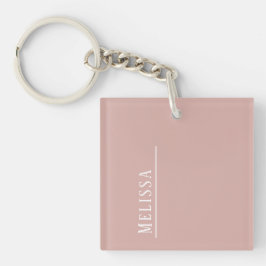 Custom monogram, modern blush roze sleutelhanger