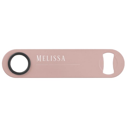Custom monogram, modern blush roze speed flessenopener (Voorkant (Horizontaal))