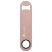 Custom monogram, modern blush roze speed flessenopener (Voorkant)