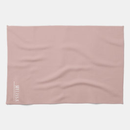 Custom monogram, modern blush roze theedoek