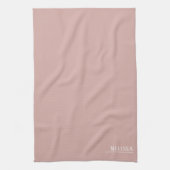 Custom monogram, modern blush roze theedoek (Verticaal)