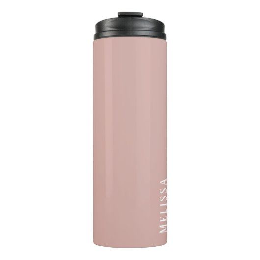Custom monogram, modern blush roze thermosbeker (Voorkant)