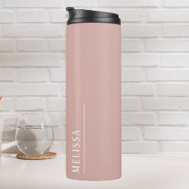 Custom monogram, modern blush roze thermosbeker