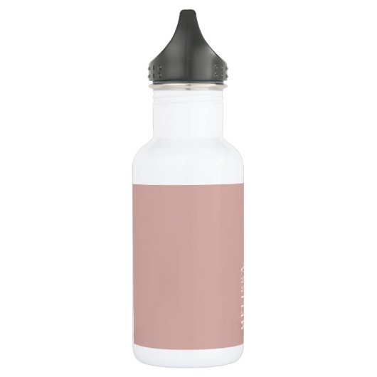 Custom monogram, modern blush roze waterfles (Links)