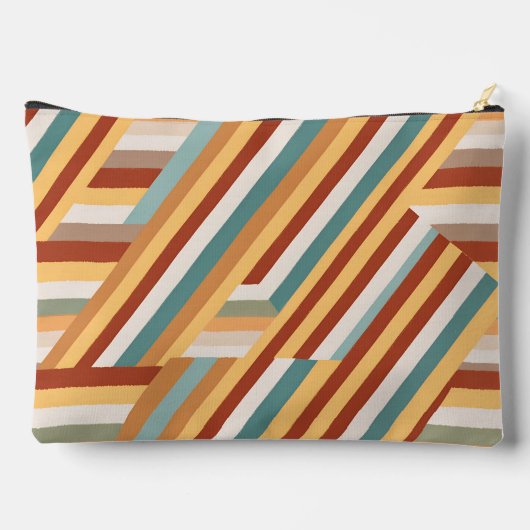Custom Monogram Modern Retro 70s Geometric Large Etui (Achterkant)