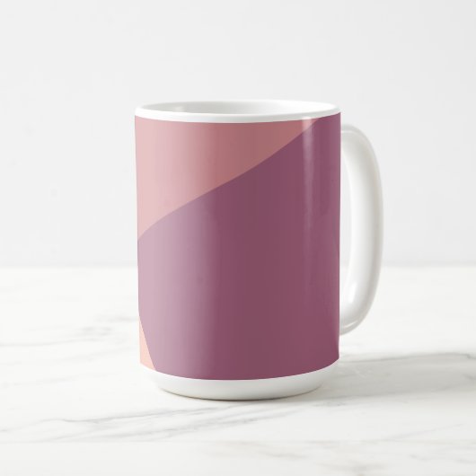Custom monogram, modern roze tri-tone koffie mok (Voorkant rechts)