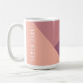 Custom monogram, modern roze tri-tone koffie mok (Links)