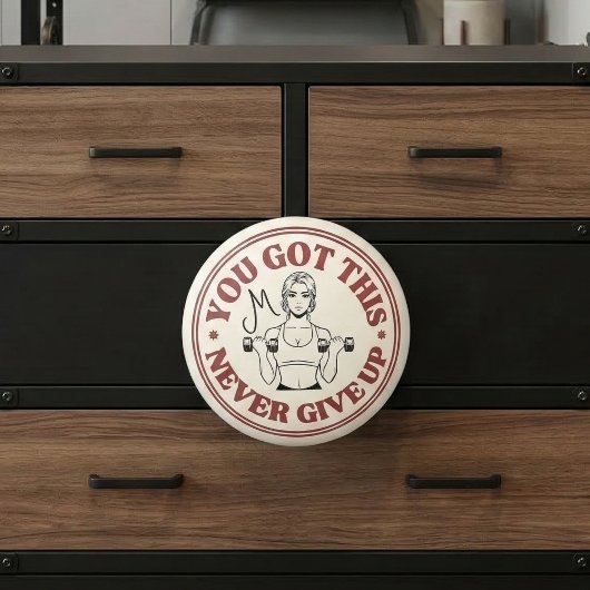 Custom Monogram Motivational Retro Keramische Knop