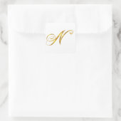 Custom Monogram N Faux Gold Folie Monogrammen Init Vierkante Sticker (Tas)