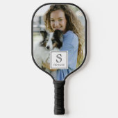 Custom Monogram, Name and Photo Pet 2 Sided Pickleball Paddle (Voorkant)