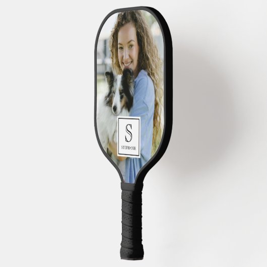 Custom Monogram, Name and Photo Pet 2 Sided Pickleball Paddle (Links)