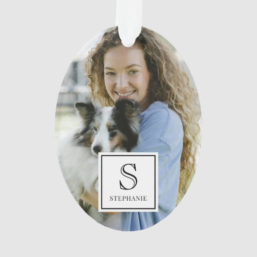 Custom Monogram, Name and Photo Pet Photography Ornament (achterkant)