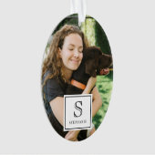 Custom Monogram, Name and Photo Pet Photography Ornament (voorkant)