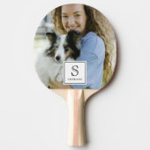 Custom Monogram, Name and Photo Pet Photography Tafeltennisbatje (Voorkant)