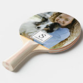 Custom Monogram, Name and Photo Pet Photography Tafeltennisbatje (Voorkant Gekanteld)