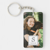 Custom Monogram, Name and Photo Trendy Photography Sleutelhanger (Voorkant)