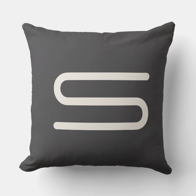  Custom monogram name black and white typography Kussen (Voorkant)