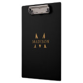 Custom Monogram Name Black Executive Clipboard Klembord (Links)