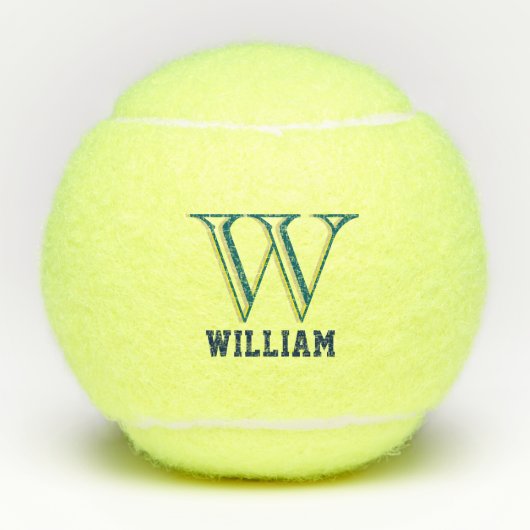 Custom Monogram Name Bold Initial Tennis Ball Tennisballen (Voorkant)