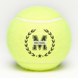 Custom Monogram Name Bold Initial Tennis Ball Tennisballen