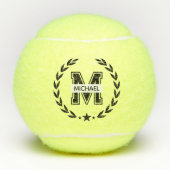 Custom Monogram Name Bold Initial Tennis Ball Tennisballen (Voorkant)
