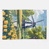 Custom Monogram Nederland Windmolens Theedoek (Horizontaal)