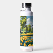Custom Monogram Nederland Windmolens Waterfles (Rechts)