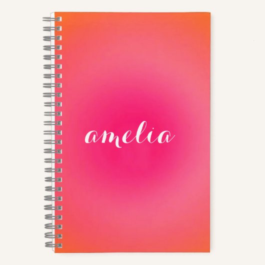 Custom Monogram Notebook – Serif Name With Aura Notitieboek (Voorkant)