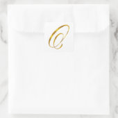 Custom Monogram O Faux Gold Folie Monogrammen Init Vierkante Sticker (Tas)