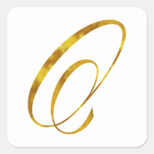 Custom Monogram O Faux Gold Folie Monogrammen Init Vierkante Sticker