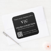 Custom Monogram or Logo QR Code Black Sticker (Envelop)