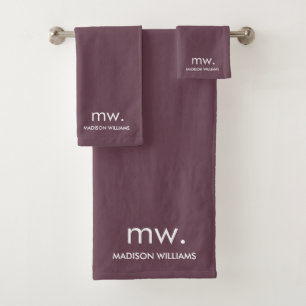 Custom Monogram Pastel Elegant Stijlvol Modern Bad Handdoek