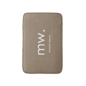 Custom Monogram Pastel Elegant Stijlvol Modern Badmat (Voorkant Verticaal)