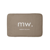 Custom Monogram Pastel Elegant Stijlvol Modern Badmat (Voorkant)
