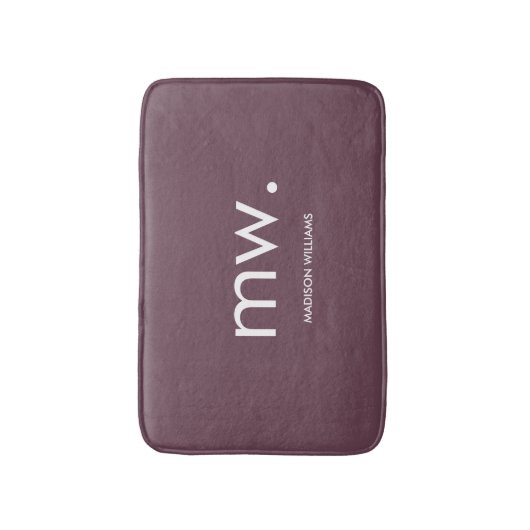 Custom Monogram Pastel Elegant Stijlvol Modern Badmat (Voorkant Verticaal)