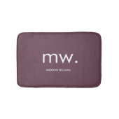 Custom Monogram Pastel Elegant Stijlvol Modern Badmat (Voorkant)
