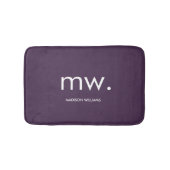 Custom Monogram Pastel Elegant Stijlvol Modern Badmat (Voorkant)