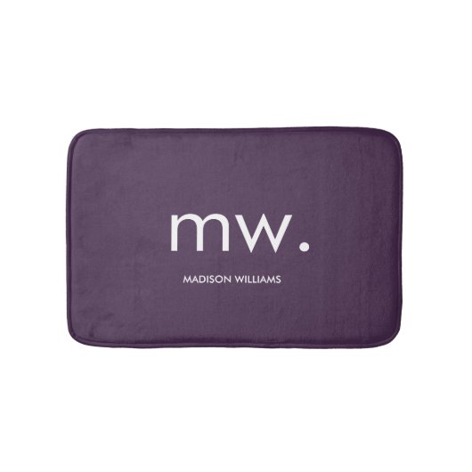 Custom Monogram Pastel Elegant Stijlvol Modern Badmat (Voorkant)