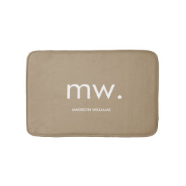 Custom Monogram Pastel Elegant Stijlvol Modern Badmat