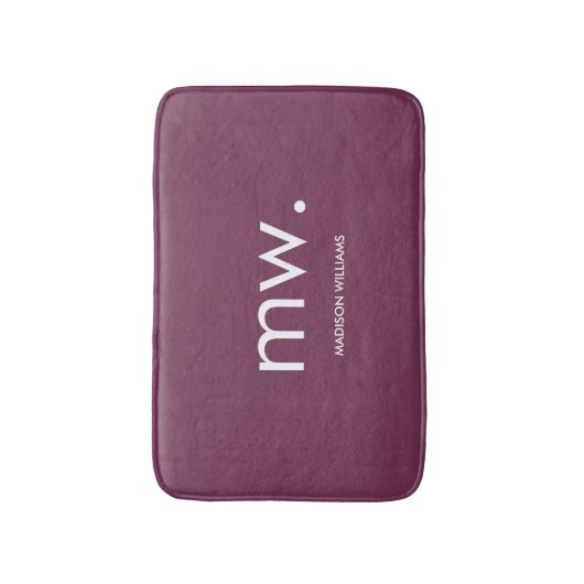 Custom Monogram Pastel Elegant Stijlvol Modern Badmat (Voorkant Verticaal)