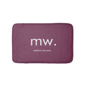 Custom Monogram Pastel Elegant Stijlvol Modern Badmat (Voorkant)