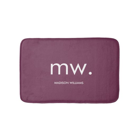 Custom Monogram Pastel Elegant Stijlvol Modern Badmat (Voorkant)
