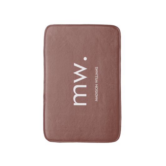 Custom Monogram Pastel Elegant Stijlvol Modern Badmat (Voorkant Verticaal)