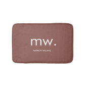Custom Monogram Pastel Elegant Stijlvol Modern Badmat (Voorkant)