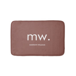 Custom Monogram Pastel Elegant Stijlvol Modern Badmat