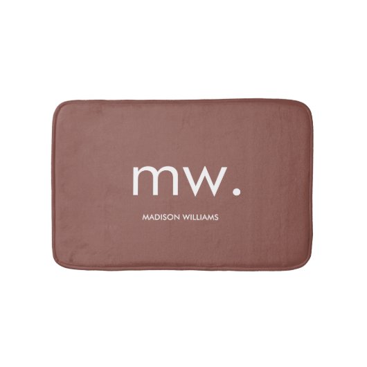 Custom Monogram Pastel Elegant Stijlvol Modern Badmat (Voorkant)