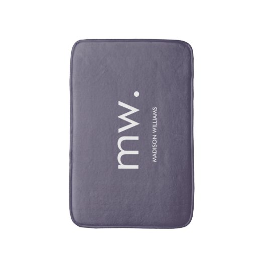 Custom Monogram Pastel Elegant Stijlvol Modern Badmat (Voorkant Verticaal)