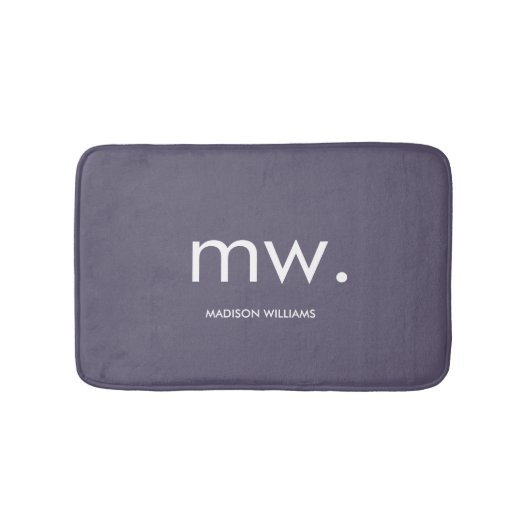 Custom Monogram Pastel Elegant Stijlvol Modern Badmat (Voorkant)