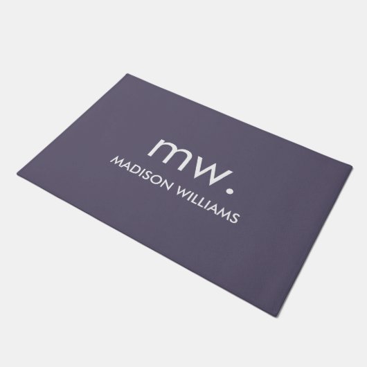 Custom Monogram Pastel Elegant Stijlvol Modern Deurmat (Schuin)